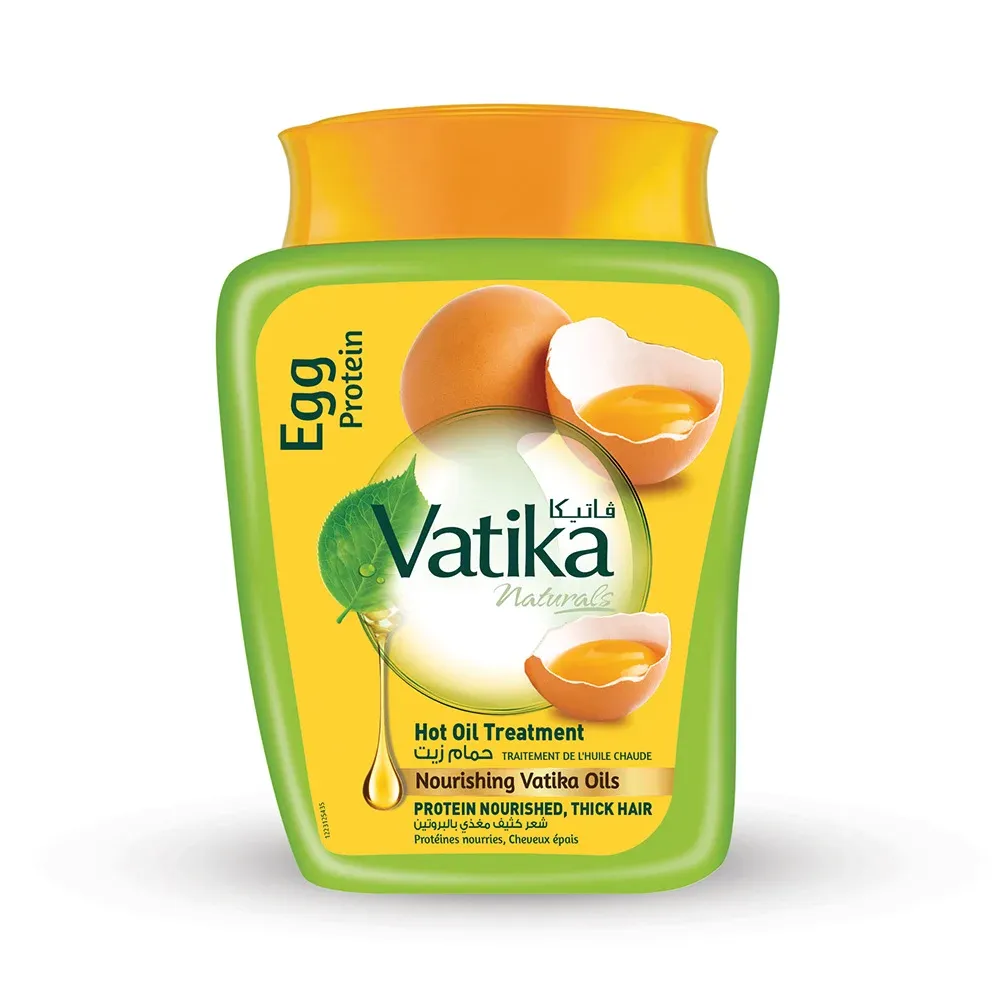Vatika Naturals Hammam Zaith - علاج بالزيت الساخن ، مملوء ببروتين البيض ، يسهل الشعر الكثيف ، يمنع تساقط الشعر